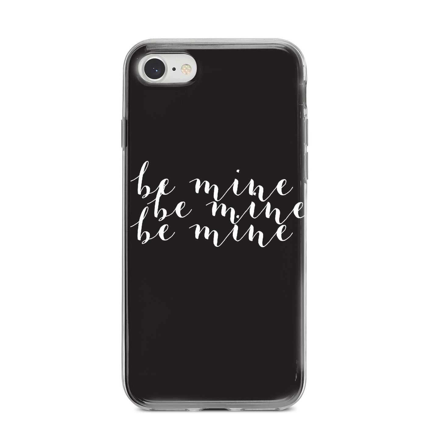 Valentines Be Mine Text iPhone 8 Bumper Case on Silver iPhone
