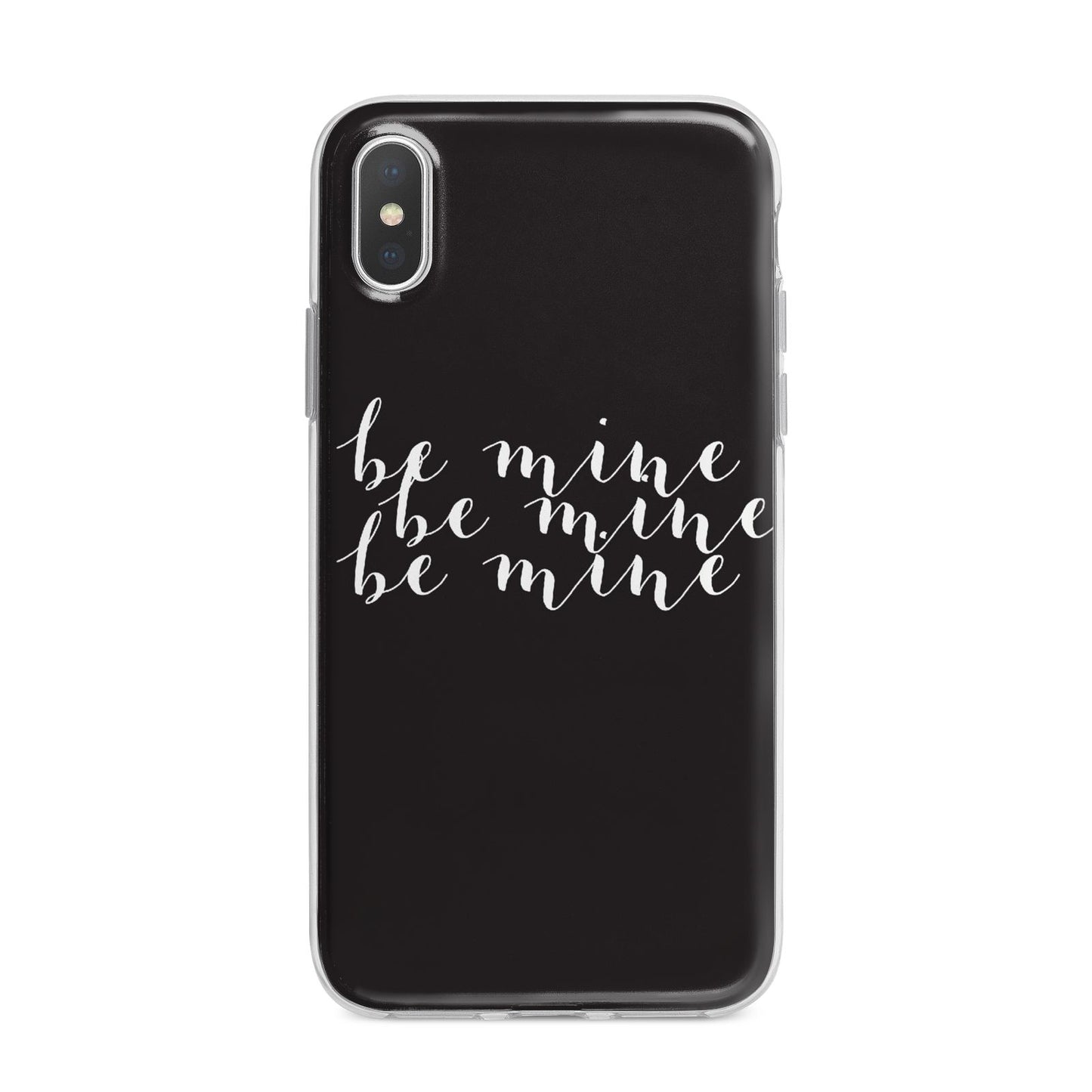 Valentines Be Mine Text iPhone X Bumper Case on Silver iPhone Alternative Image 1