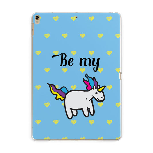 Valentines Be My Unicorn Apple iPad Gold Case