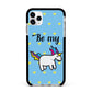 Valentines Be My Unicorn Apple iPhone 11 Pro Max in Silver with Black Impact Case
