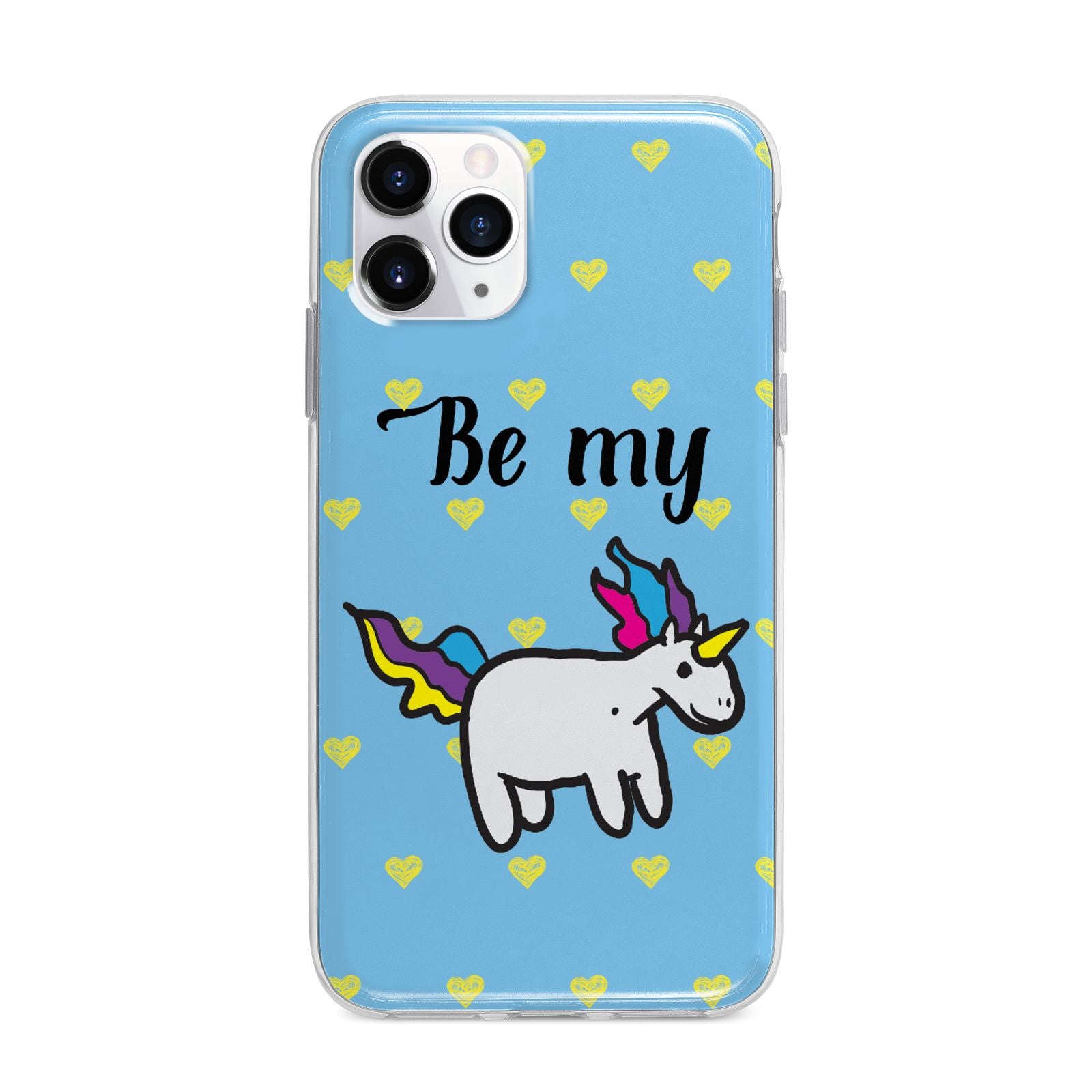 Valentines Be My Unicorn Apple iPhone 11 Pro Max in Silver with Bumper Case