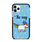 Valentines Be My Unicorn Apple iPhone 11 Pro in Silver with Black Impact Case