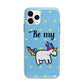 Valentines Be My Unicorn Apple iPhone 11 Pro in Silver with Bumper Case
