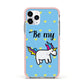 Valentines Be My Unicorn Apple iPhone 11 Pro in Silver with Pink Impact Case
