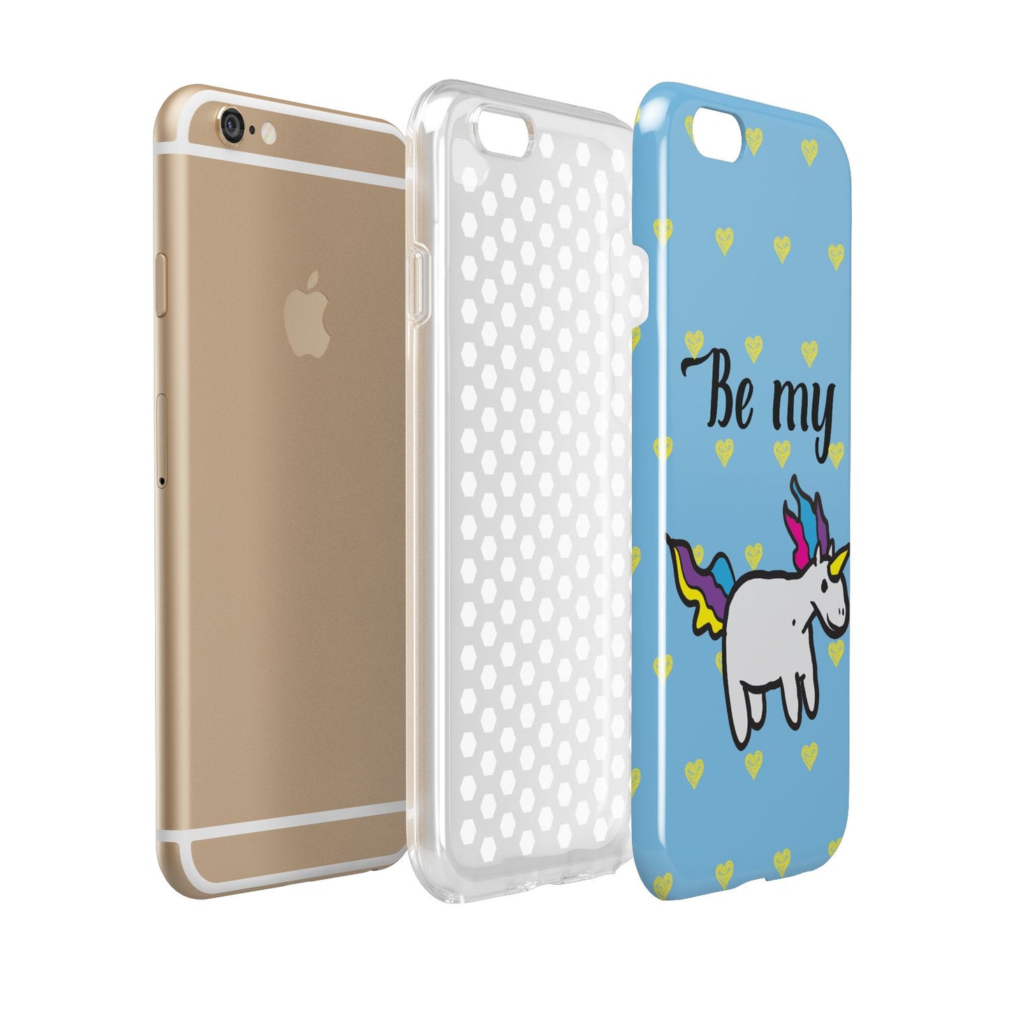 Valentines Be My Unicorn Apple iPhone 6 3D Tough Case Expanded view