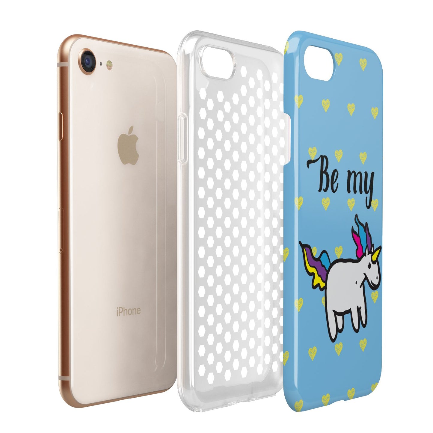Valentines Be My Unicorn Apple iPhone 7 8 3D Tough Case Expanded View
