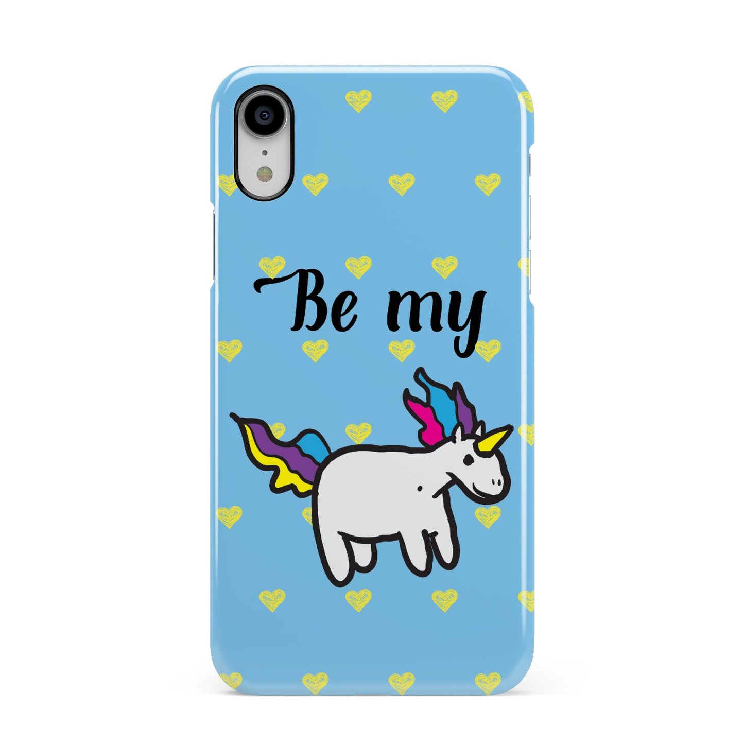Valentines Be My Unicorn Apple iPhone XR White 3D Snap Case