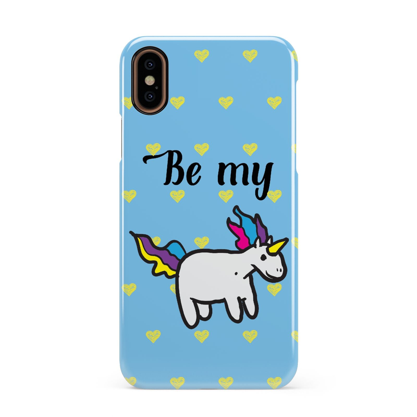 Valentines Be My Unicorn Apple iPhone XS 3D Snap Case