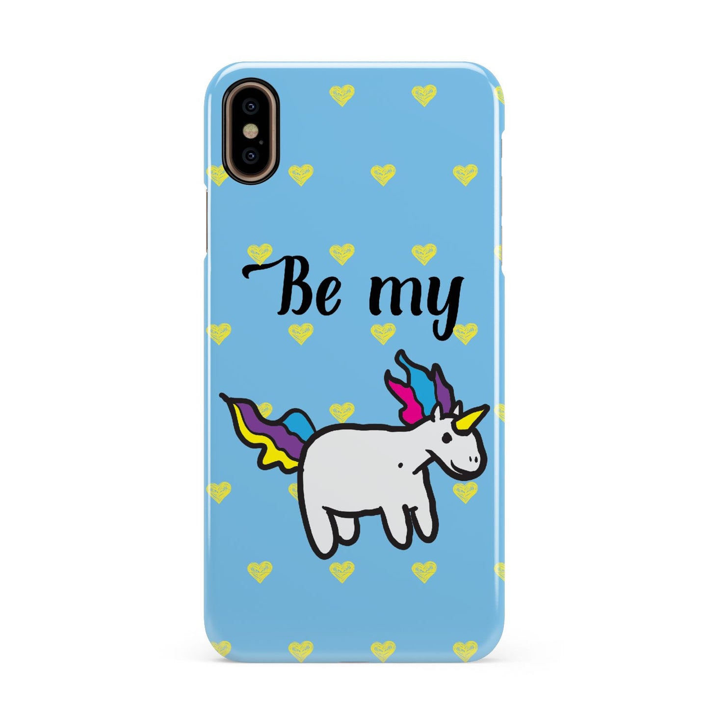 Valentines Be My Unicorn Apple iPhone Xs Max 3D Snap Case