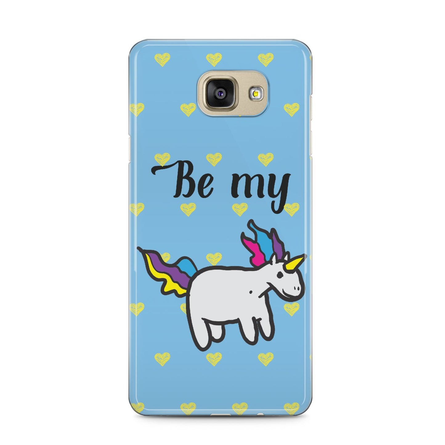 Valentines Be My Unicorn Samsung Galaxy A5 2016 Case on gold phone