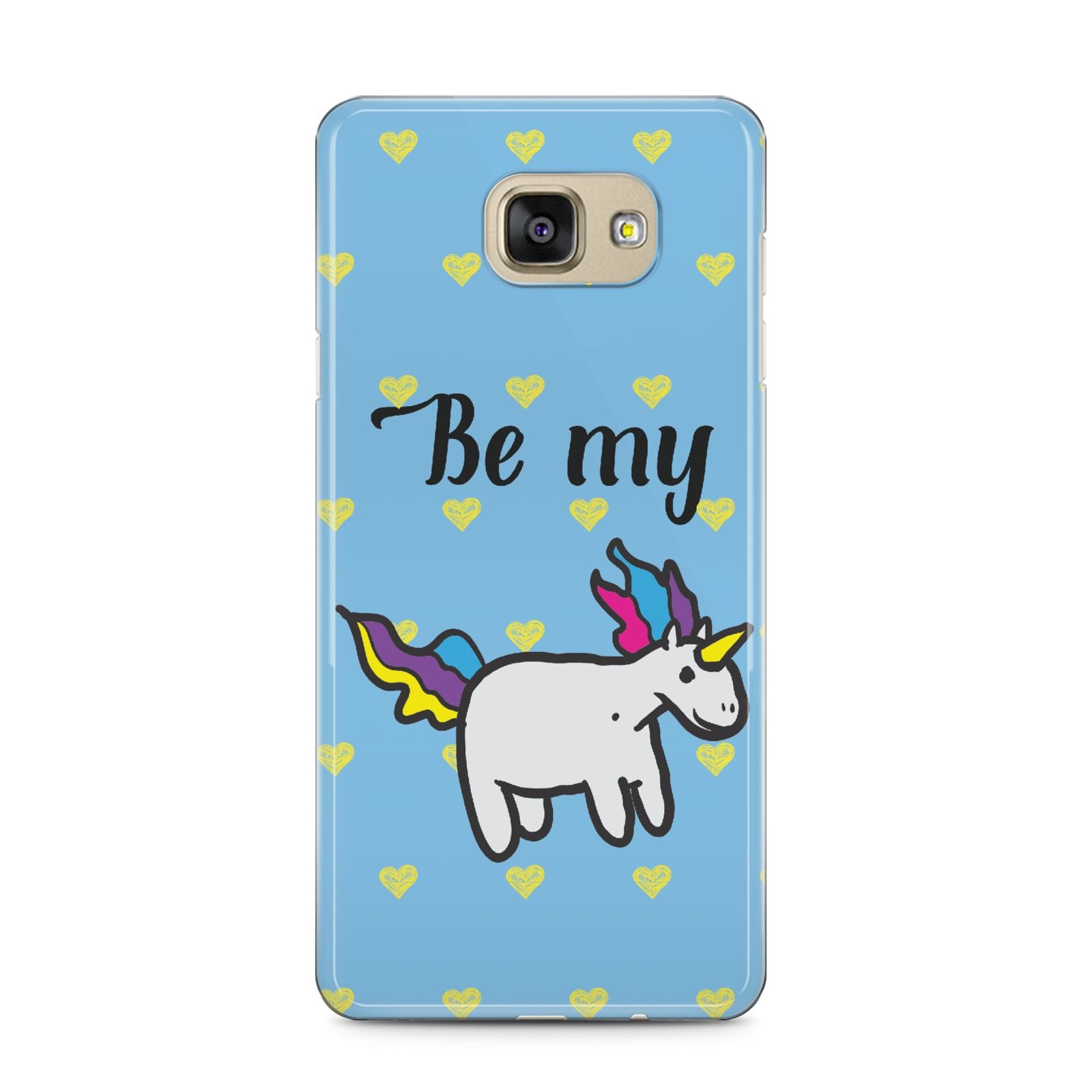 Valentines Be My Unicorn Samsung Galaxy A5 2016 Case on gold phone