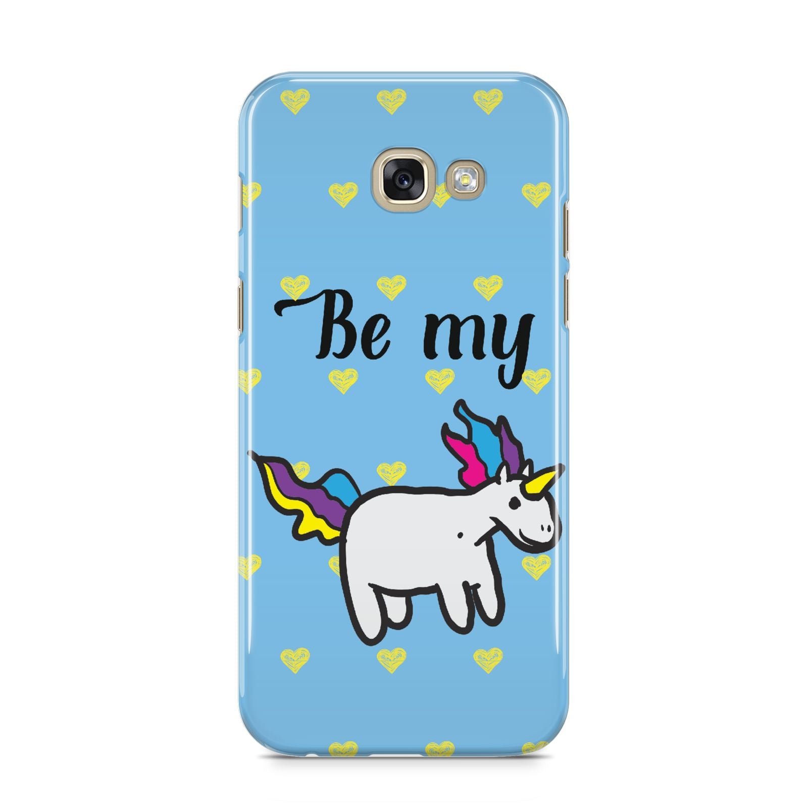 Valentines Be My Unicorn Samsung Galaxy A5 2017 Case on gold phone