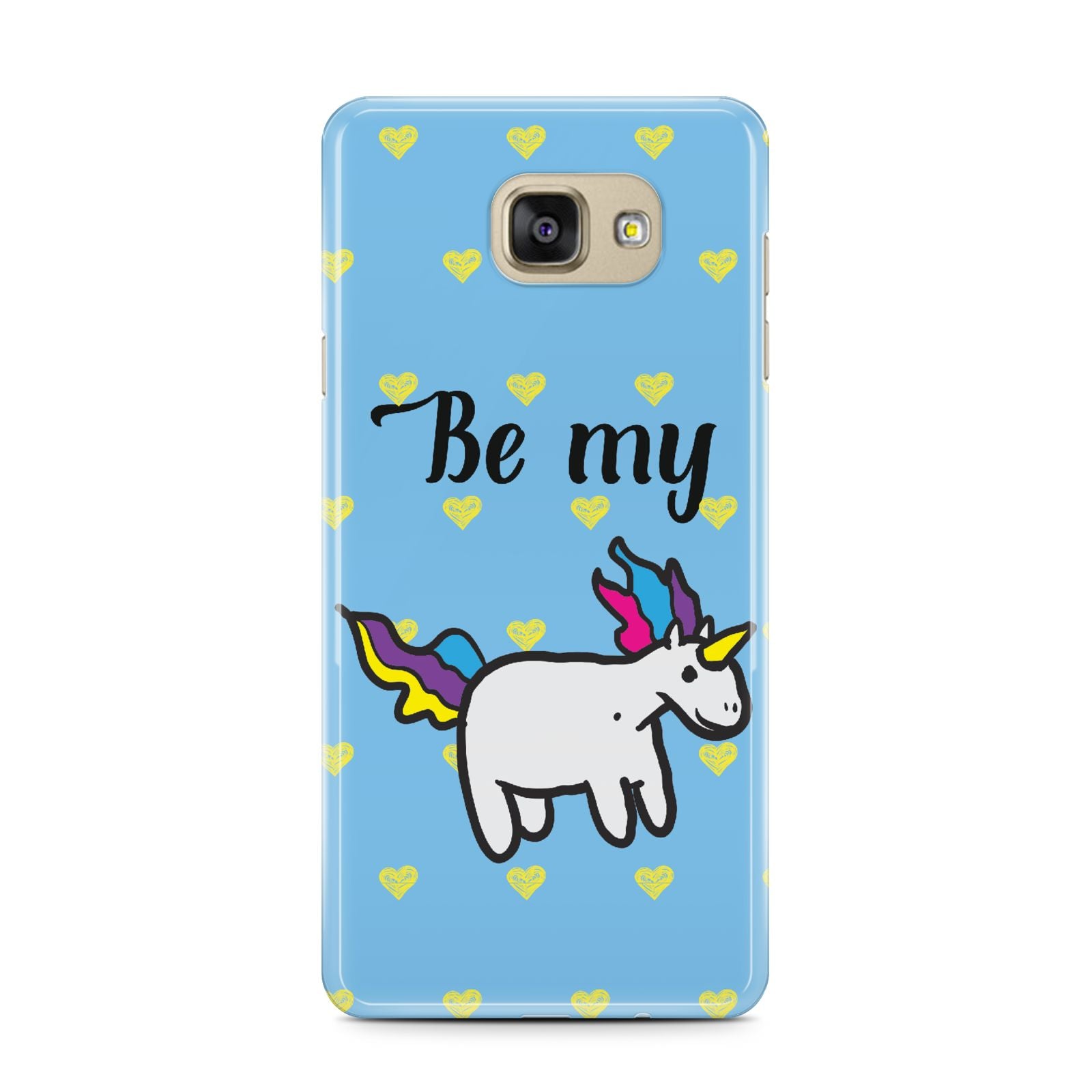 Valentines Be My Unicorn Samsung Galaxy A7 2016 Case on gold phone
