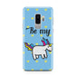 Valentines Be My Unicorn Samsung Galaxy S9 Plus Case on Silver phone