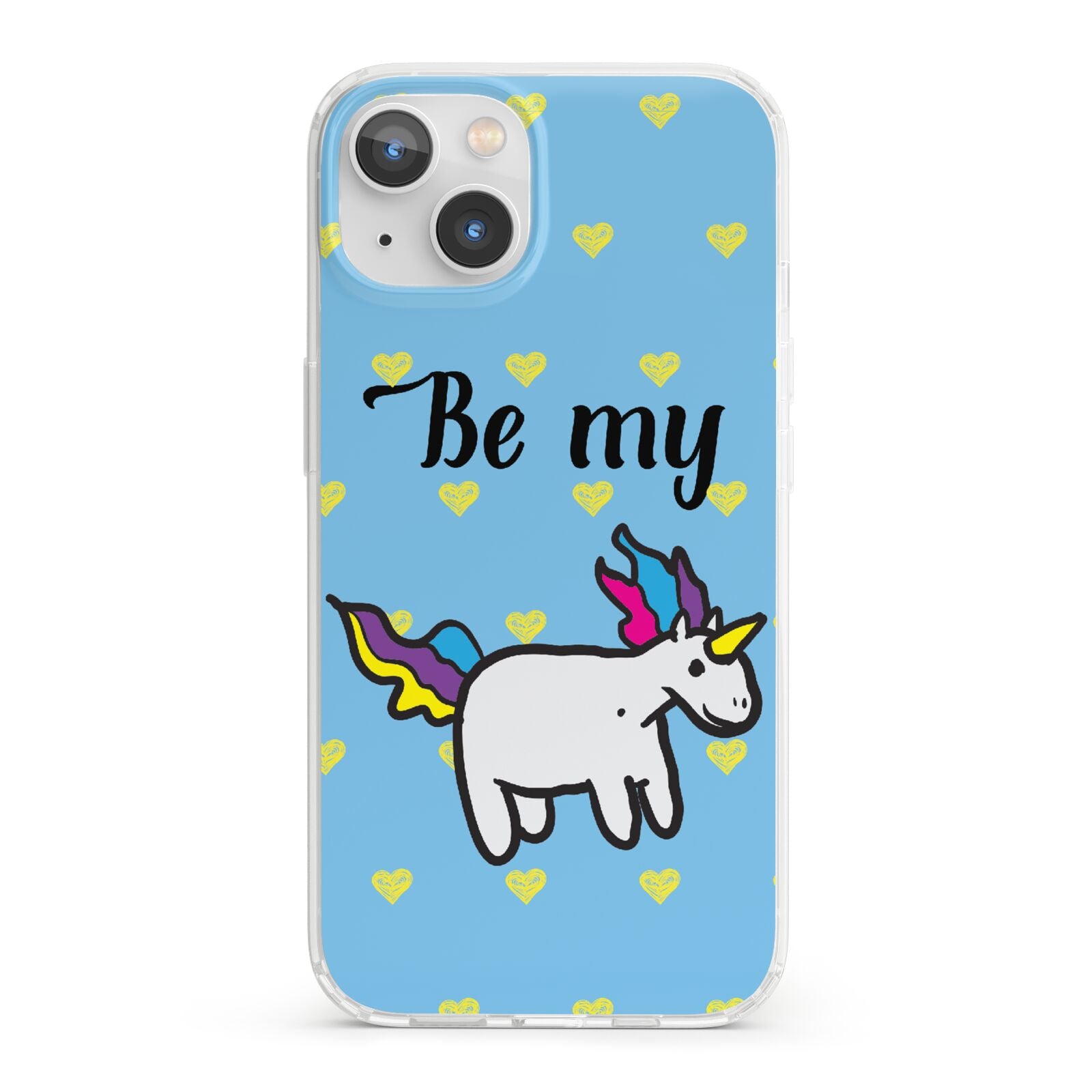 Valentines Be My Unicorn iPhone 13 Clear Bumper Case