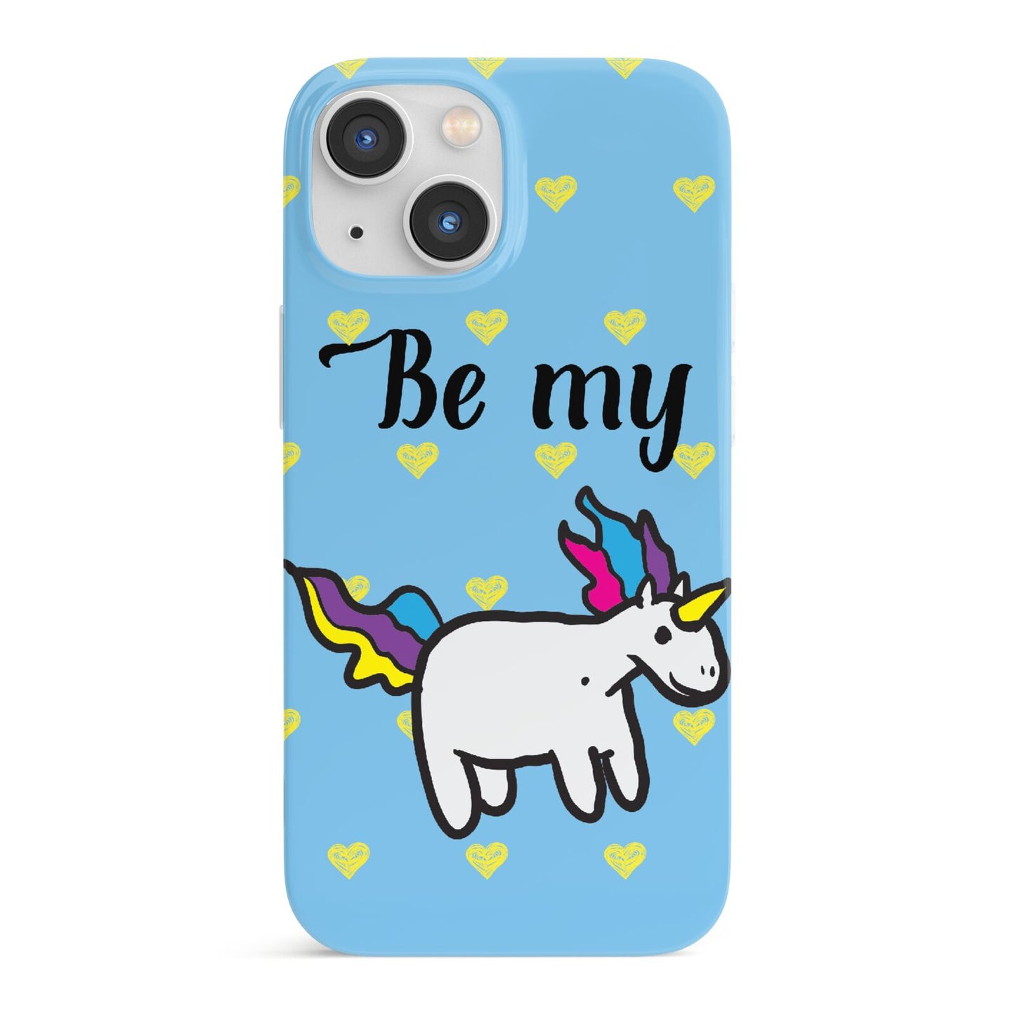 Valentines Be My Unicorn iPhone 13 Mini Full Wrap 3D Snap Case