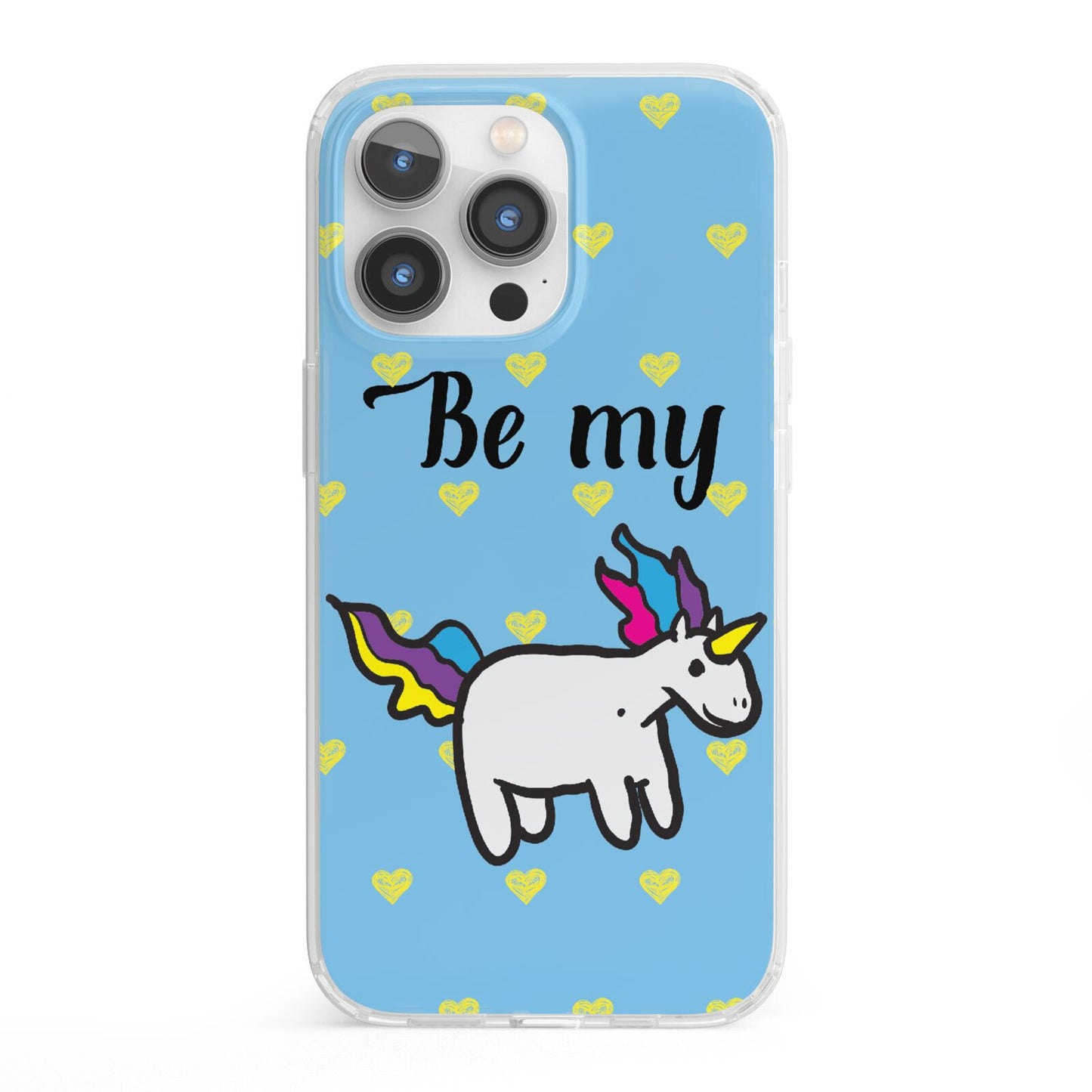 Valentines Be My Unicorn iPhone 13 Pro Clear Bumper Case