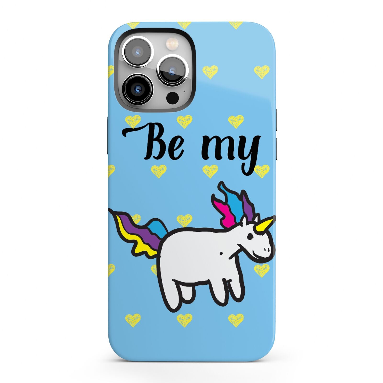 Valentines Be My Unicorn iPhone 13 Pro Max Full Wrap 3D Tough Case