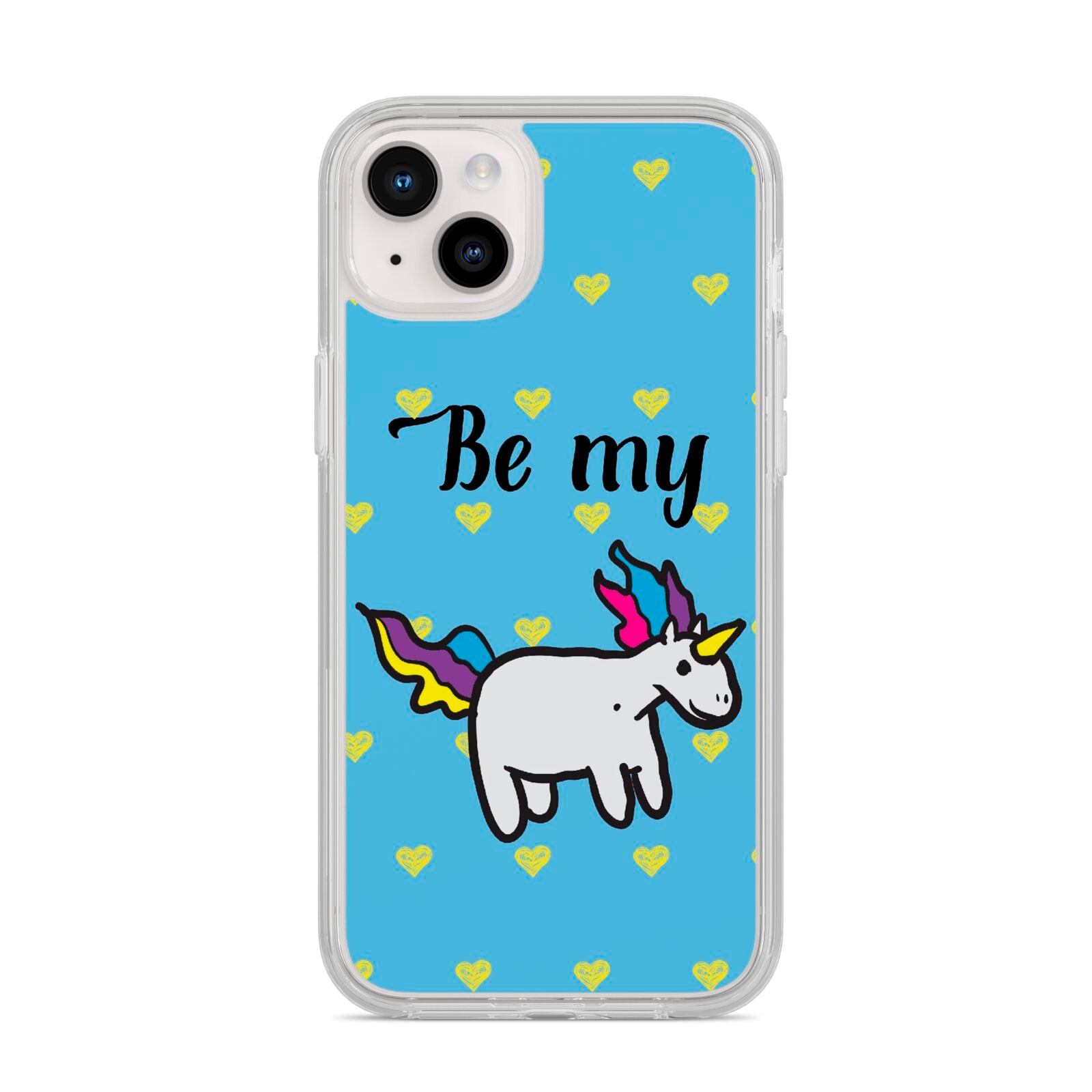 Valentines Be My Unicorn iPhone 14 Plus Clear Tough Case Starlight