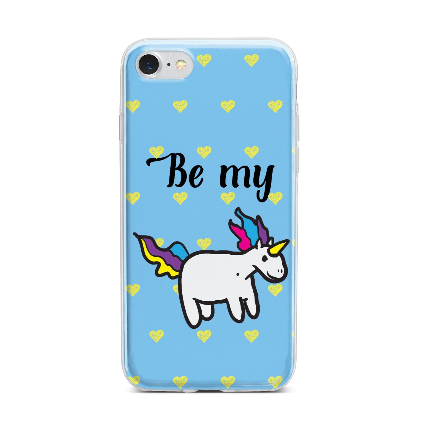 Valentines Be My Unicorn iPhone 7 Bumper Case on Silver iPhone