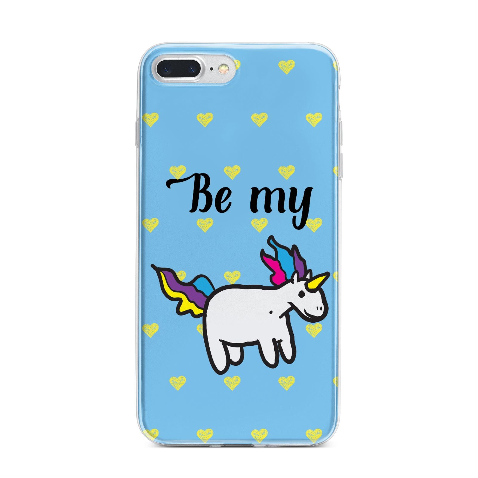 Valentines Be My Unicorn iPhone 7 Plus Bumper Case on Silver iPhone