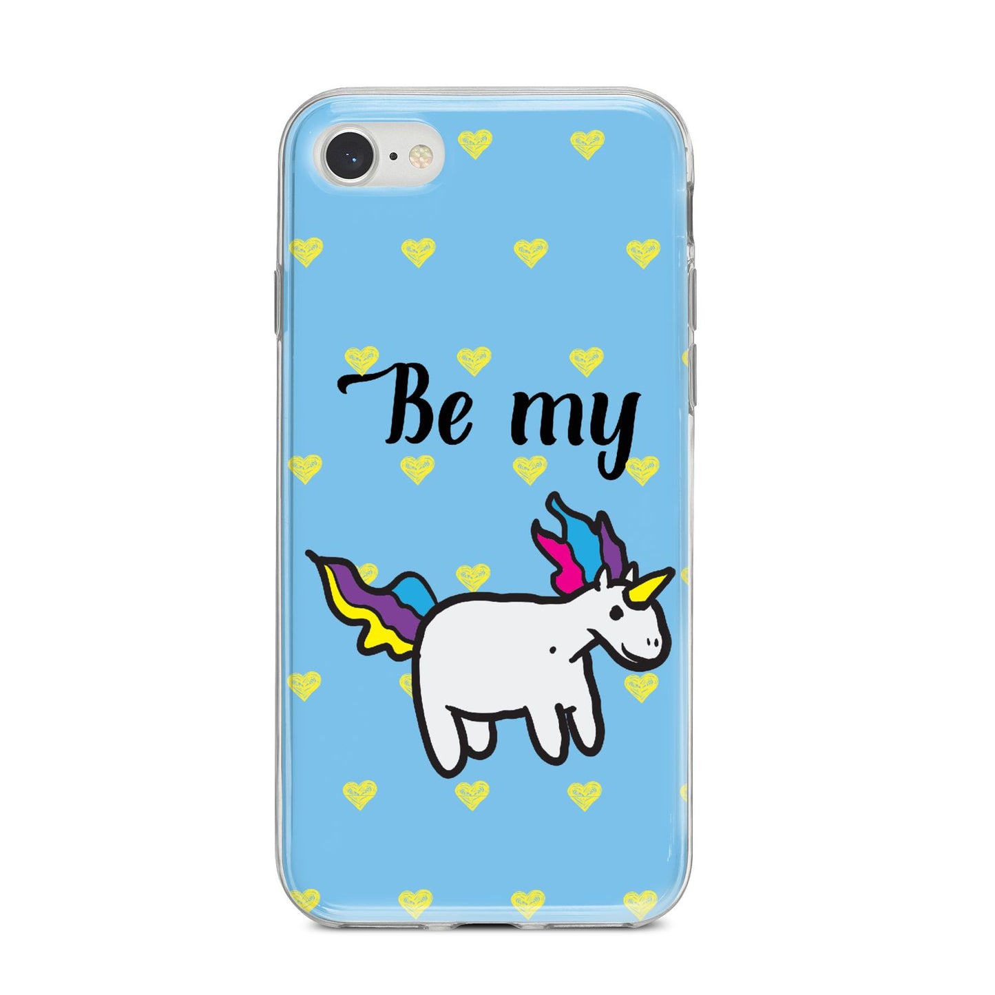 Valentines Be My Unicorn iPhone 8 Bumper Case on Silver iPhone