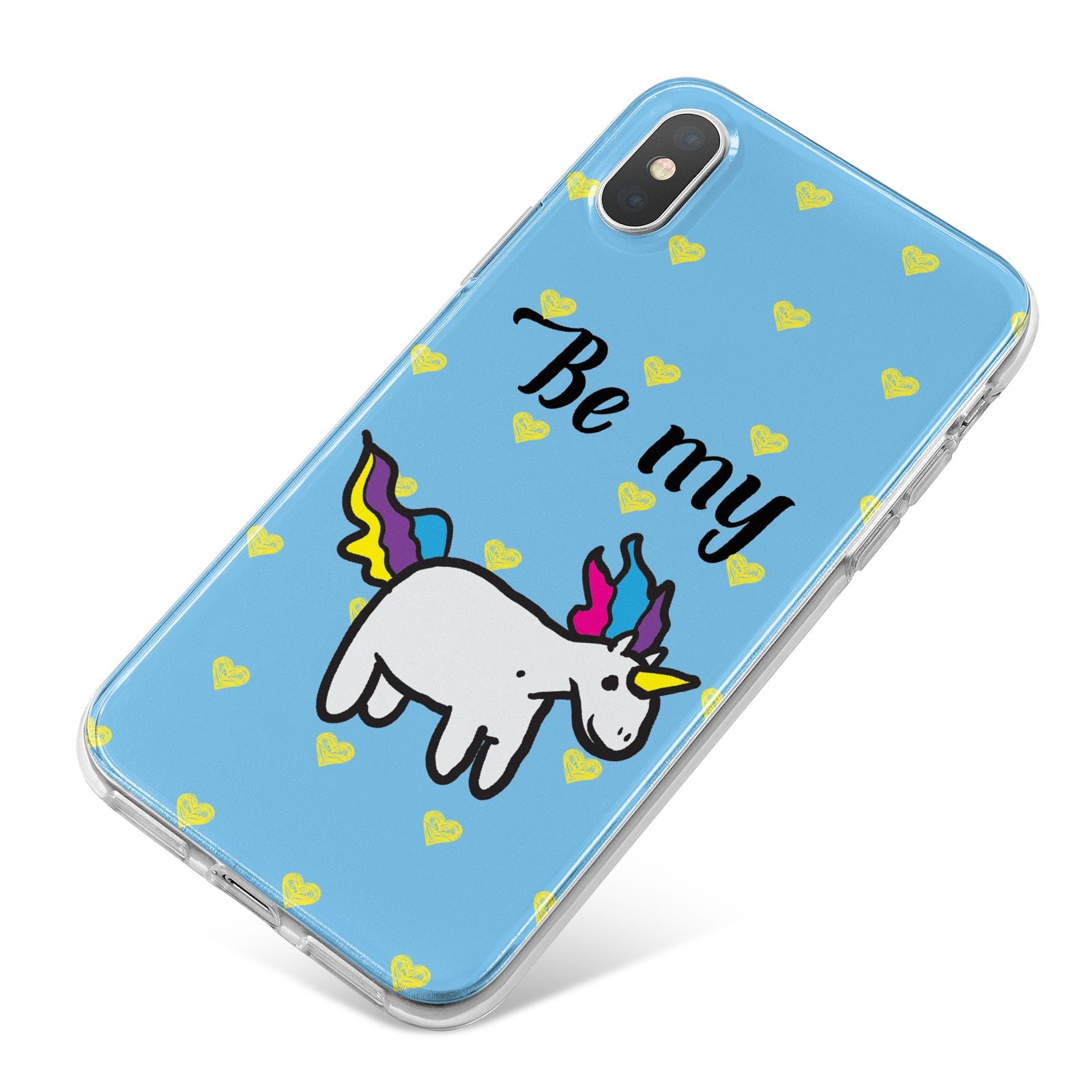Valentines Be My Unicorn iPhone X Bumper Case on Silver iPhone