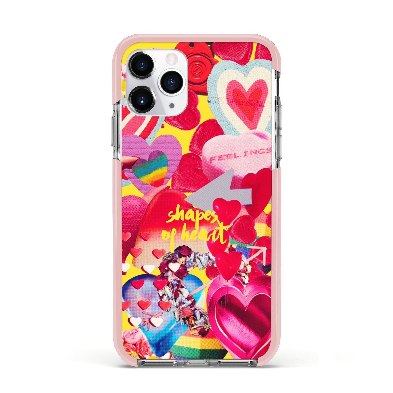 Valentines Cut Outs Apple iPhone 11 Pro in Silver with Pink Impact Case