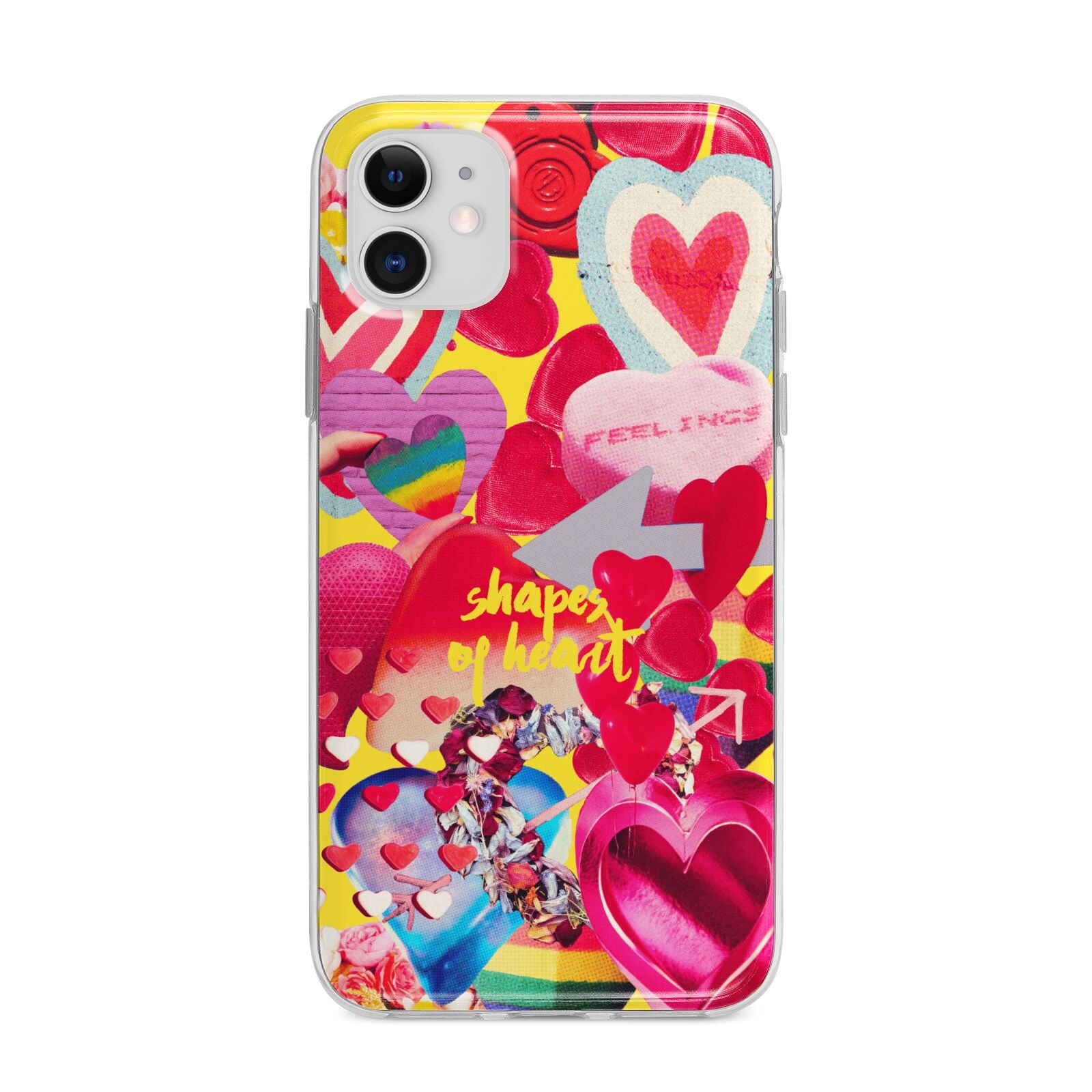 Valentines Cut Outs Apple iPhone 11 in White with Bumper Case