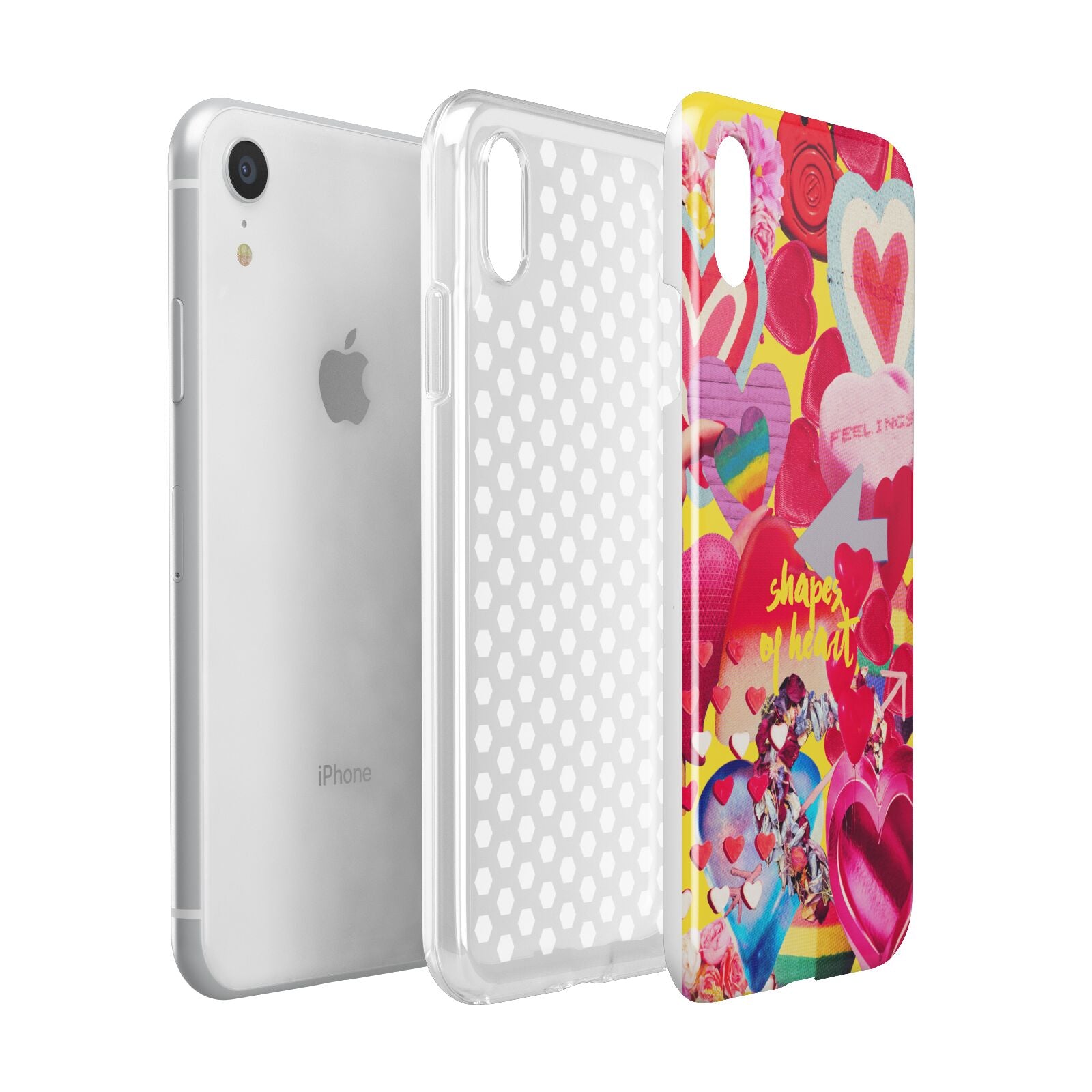 Valentines Cut Outs Apple iPhone XR White 3D Tough Case Expanded view
