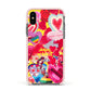 Valentines Cut Outs Apple iPhone Xs Impact Case Pink Edge on Black Phone