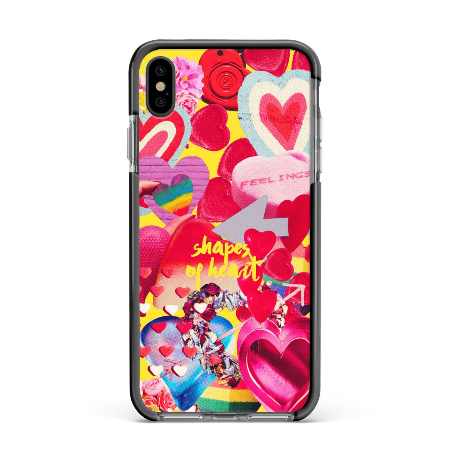 Valentines Cut Outs Apple iPhone Xs Max Impact Case Black Edge on Black Phone