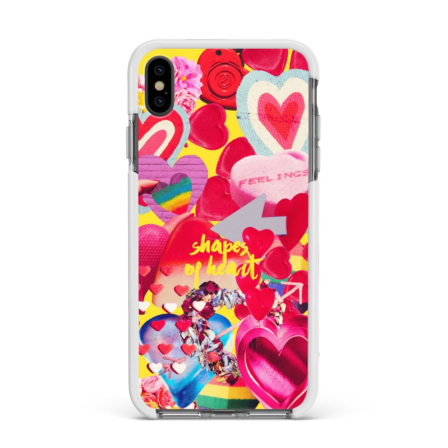 Valentines Cut Outs Apple iPhone Xs Max Impact Case White Edge on Black Phone