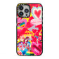Valentines Cut Outs iPhone 13 Pro Max Black Impact Case on Silver phone