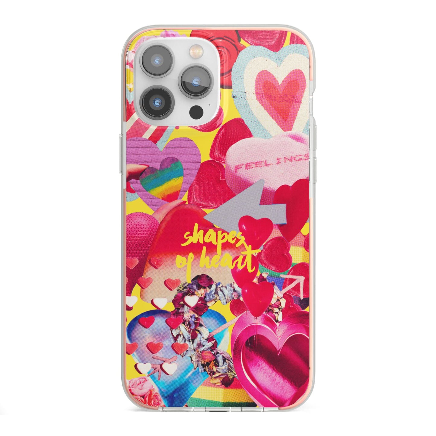 Valentines Cut Outs iPhone 13 Pro Max TPU Impact Case with Pink Edges