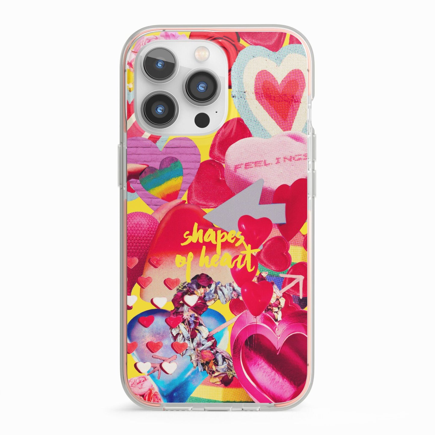 Valentines Cut Outs iPhone 13 Pro TPU Impact Case with Pink Edges