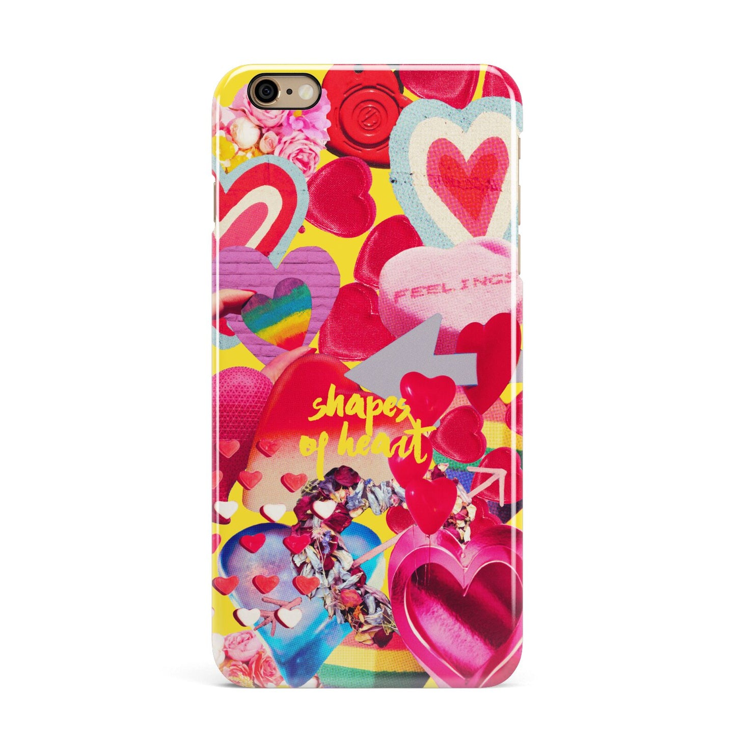 Valentines Cut Outs iPhone 6 Plus 3D Snap Case on Gold Phone