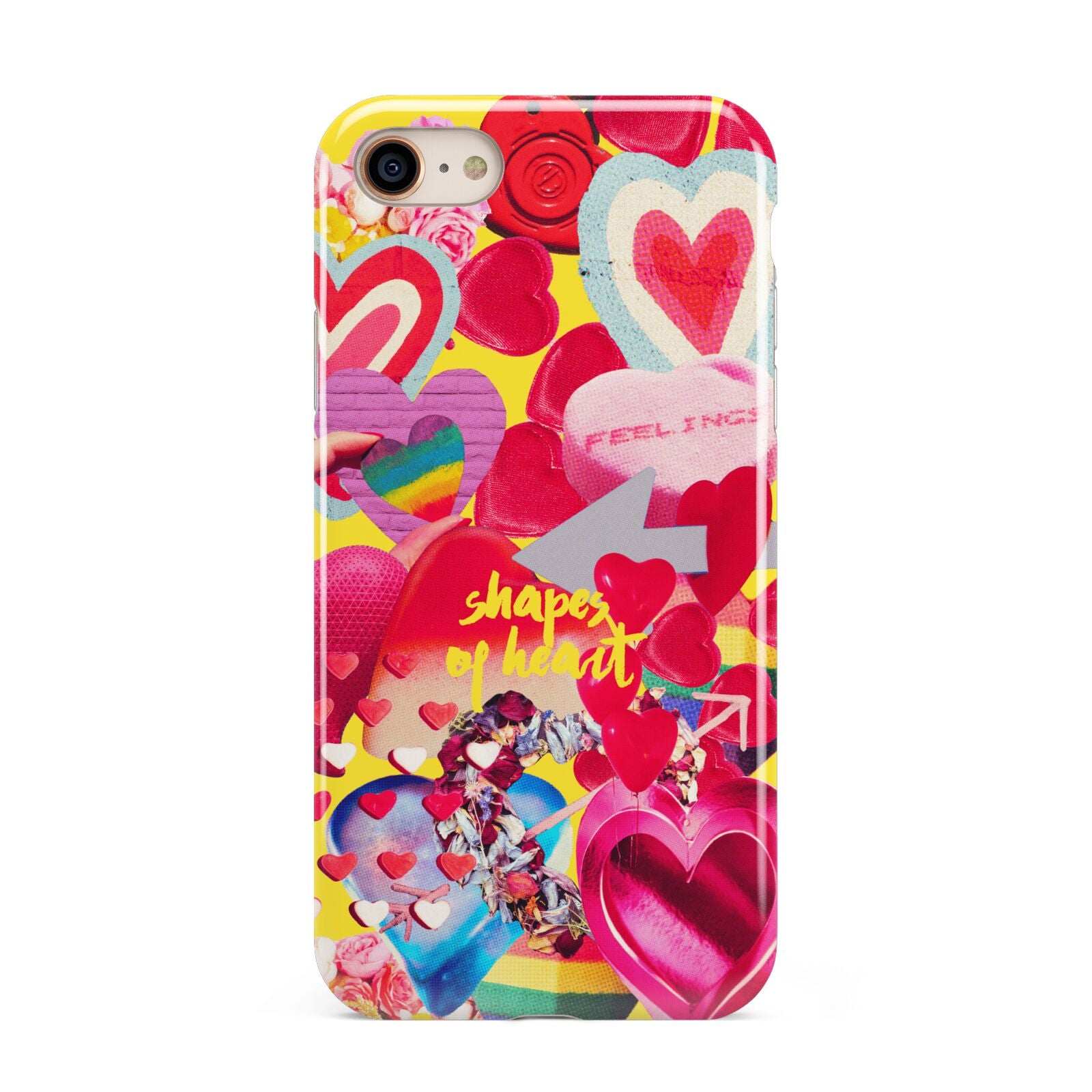 Valentines Cut Outs iPhone 8 3D Tough Case on Gold Phone