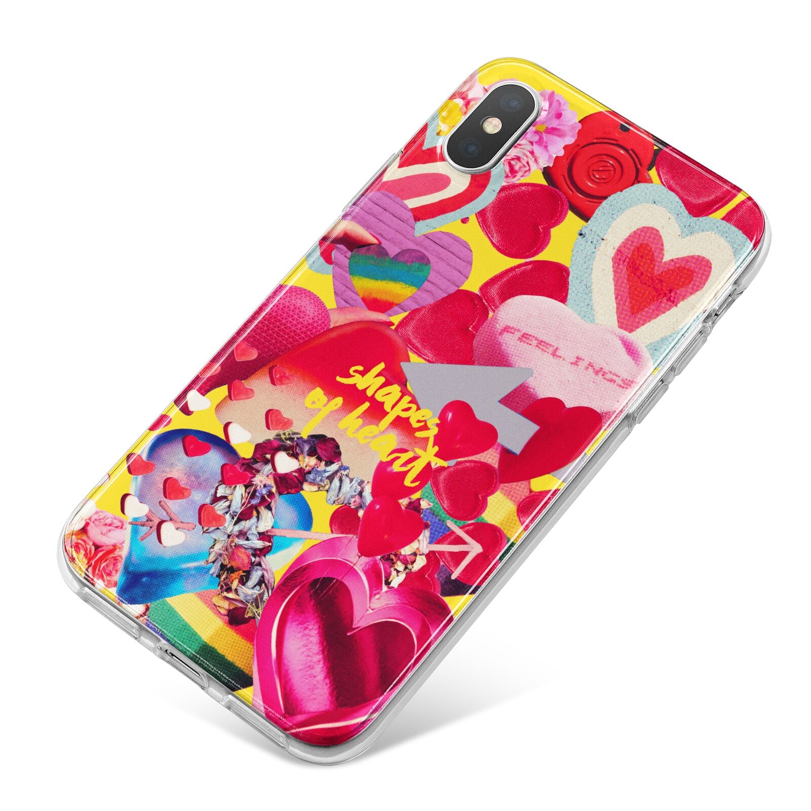 Valentines Cut Outs iPhone X Bumper Case on Silver iPhone