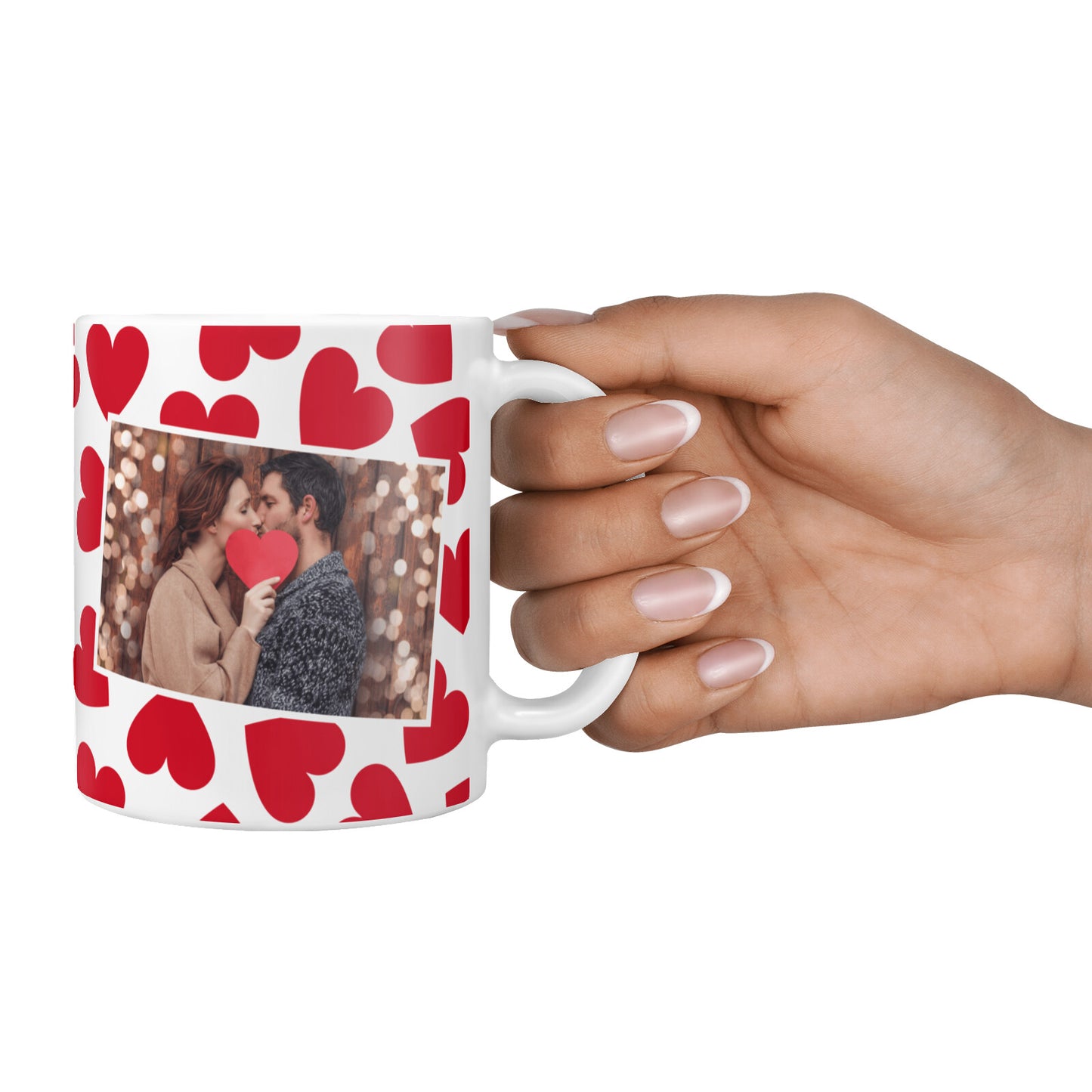 Valentines Day Heart Photo Personalised 10oz Mug Alternative Image 4
