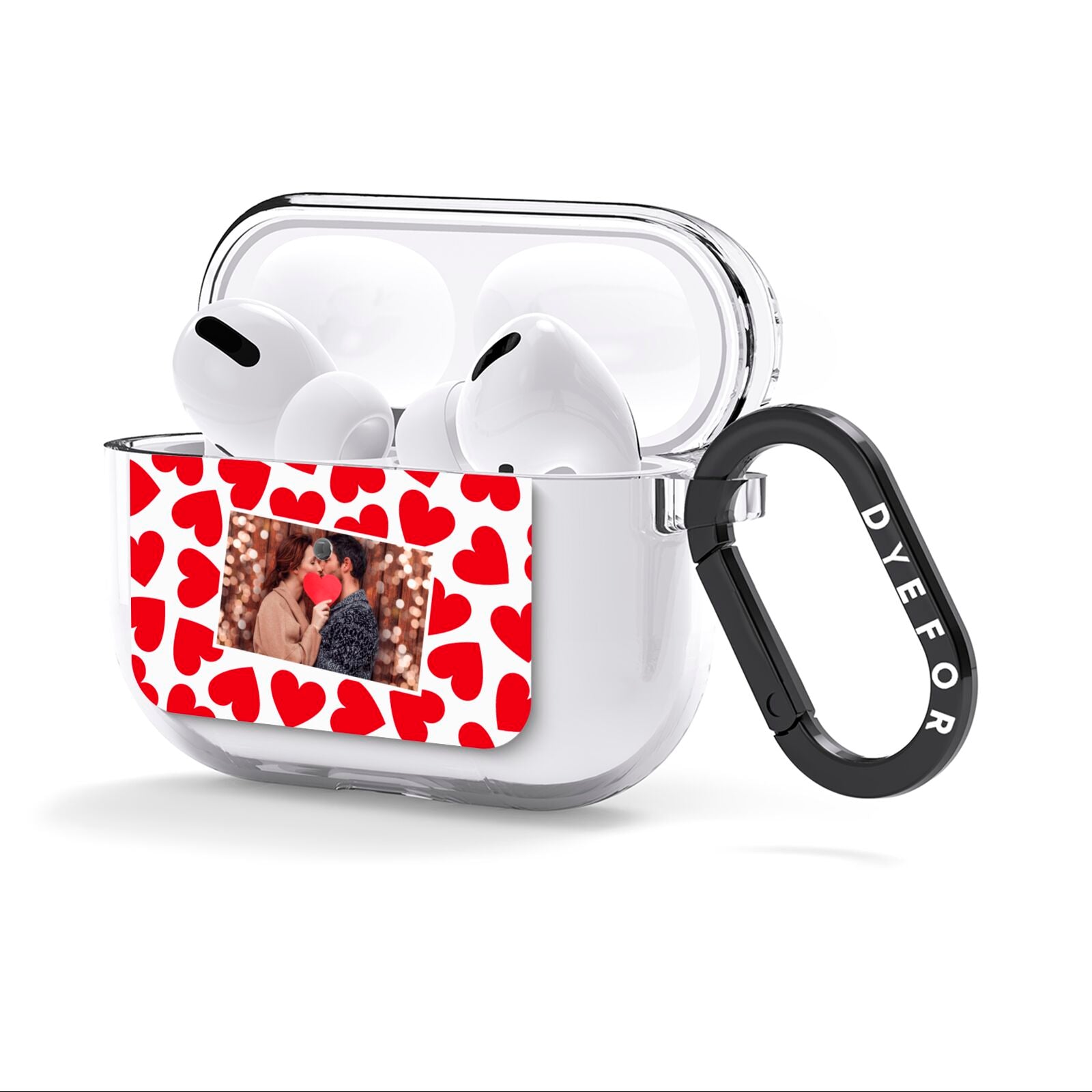 Valentines Day Heart Photo Personalised AirPods Clear Case 3rd Gen Side Image