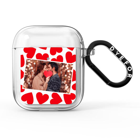 Valentines Day Heart Photo Personalised AirPods Clear Case