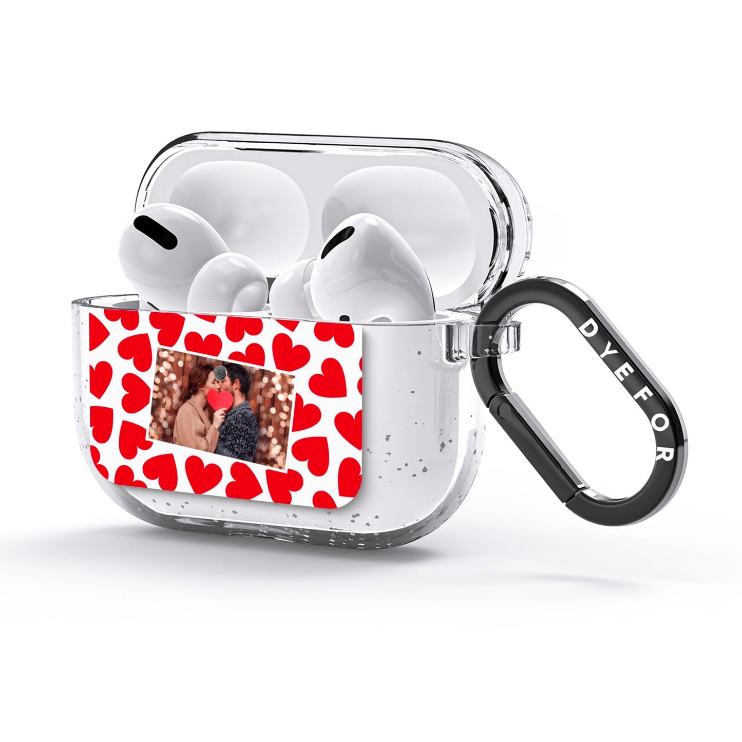 Valentines Day Heart Photo Personalised AirPods Glitter Case 3rd Gen Side Image