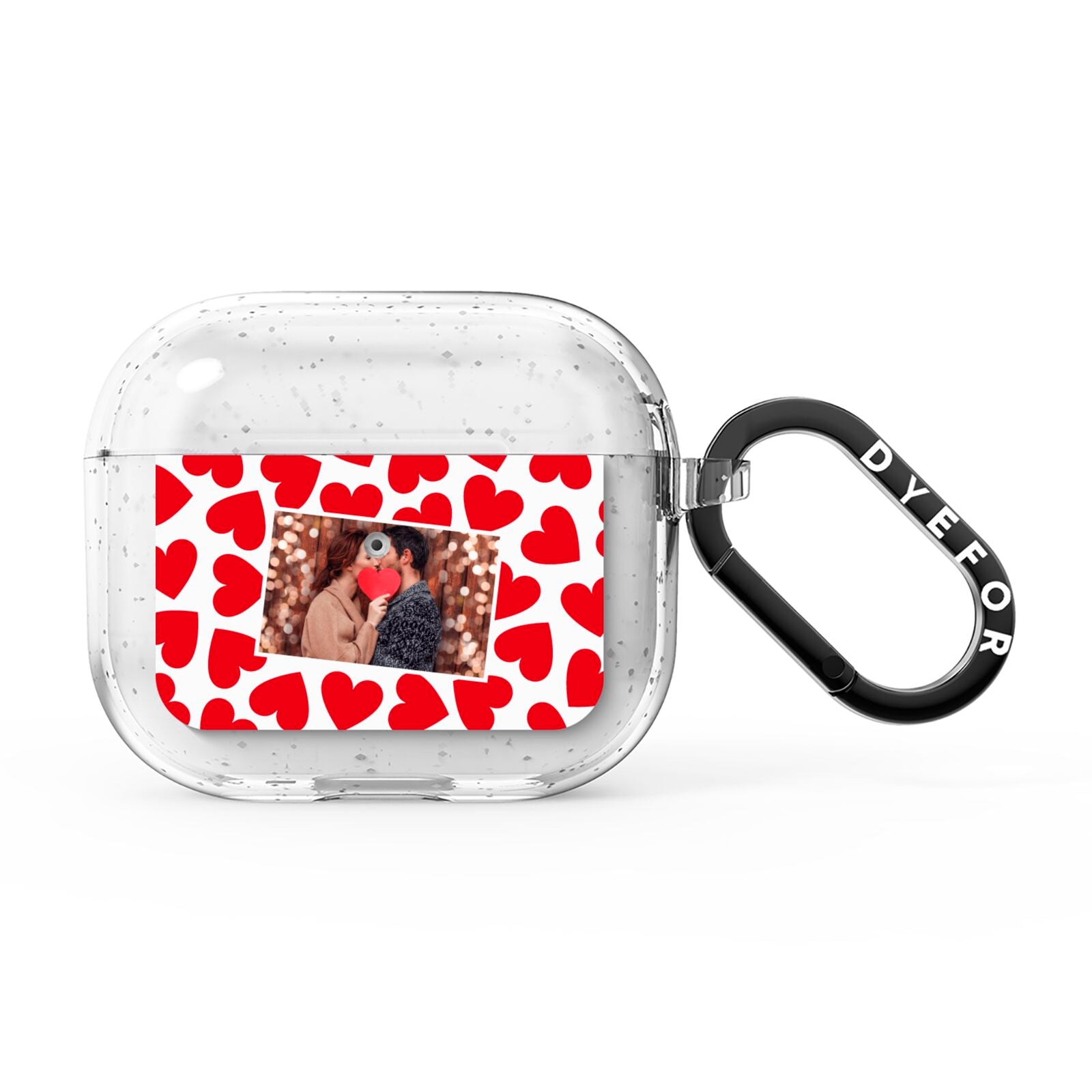 Valentines Day Heart Photo Personalised AirPods Glitter Case 3rd Gen