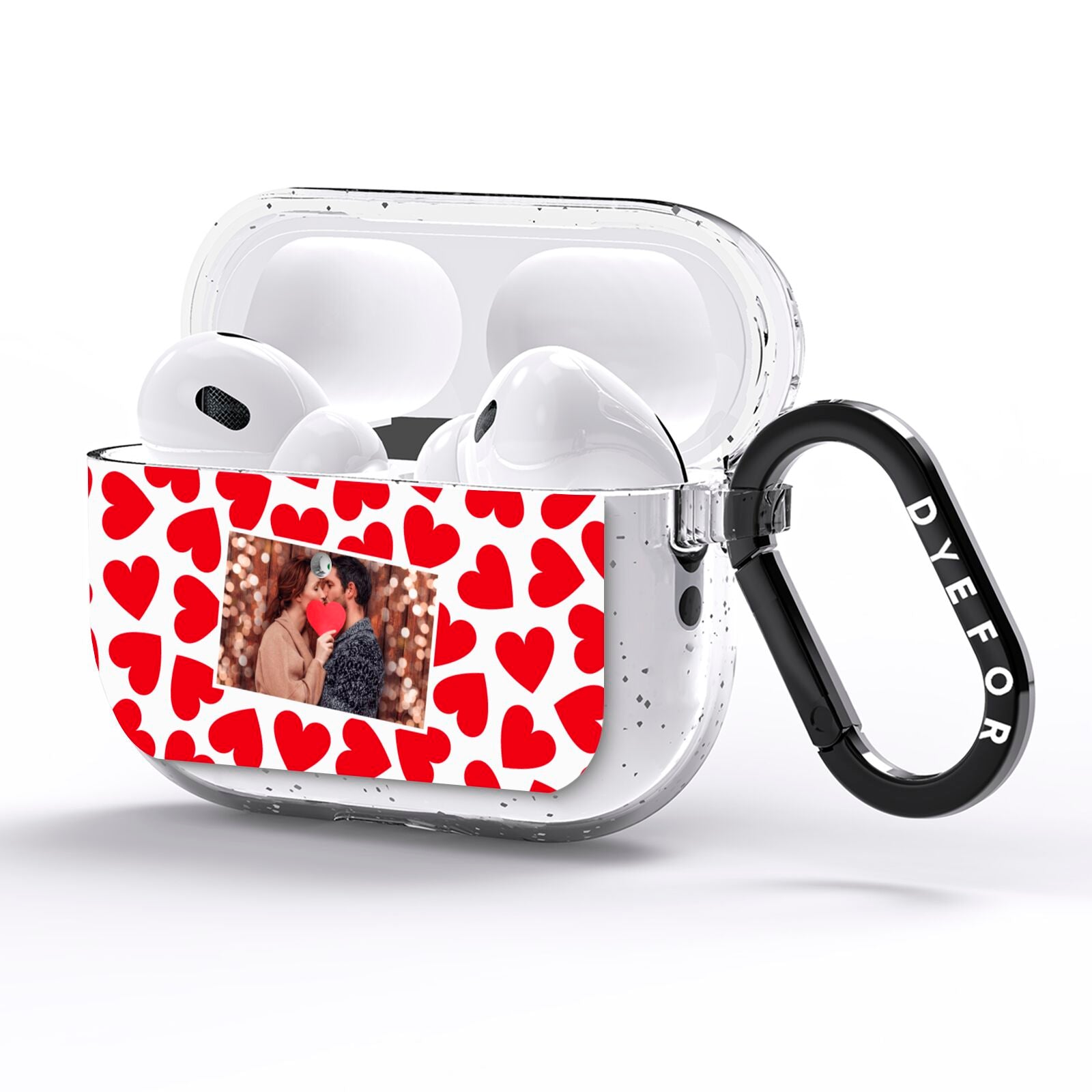 Valentines Day Heart Photo Personalised AirPods Pro Glitter Case Side Image
