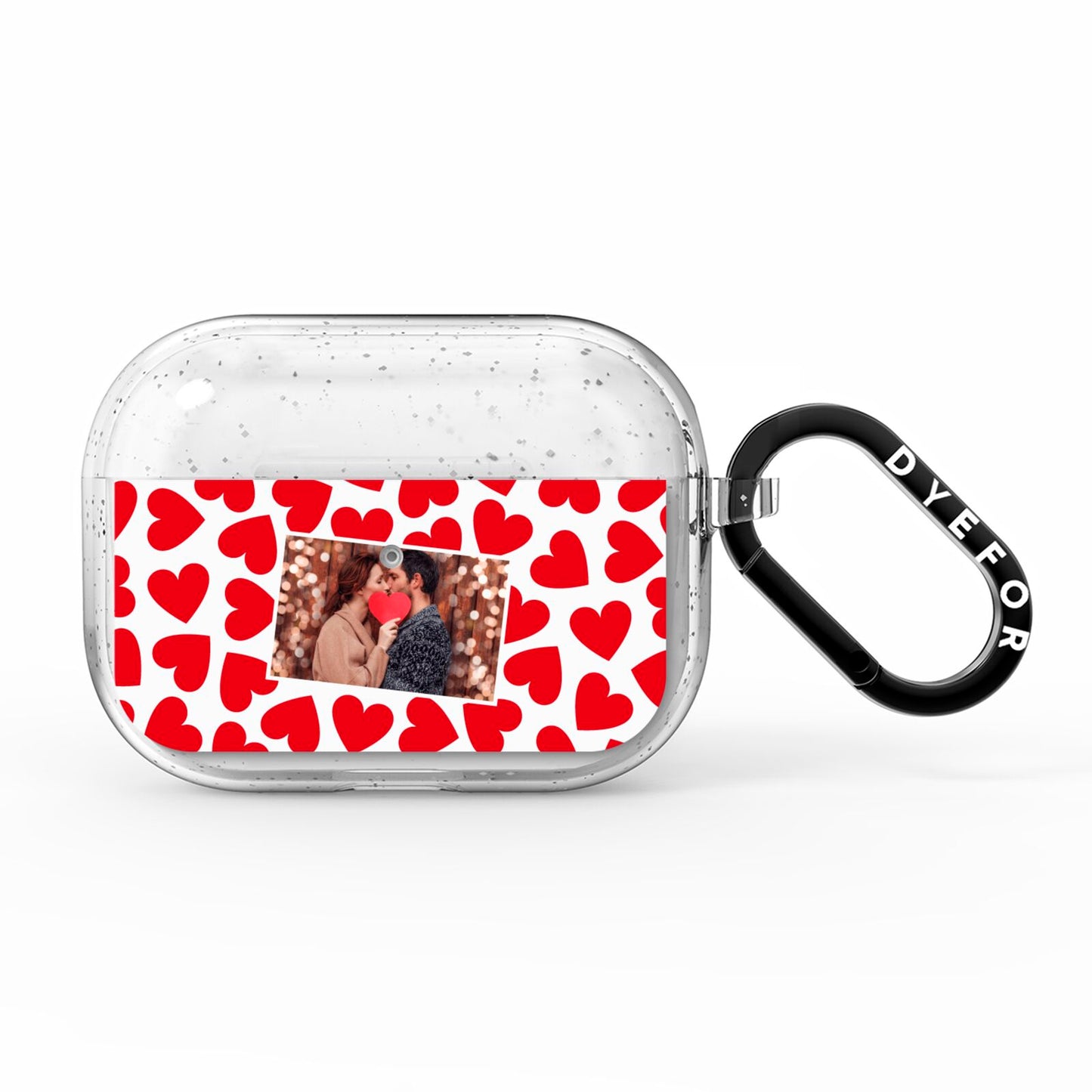 Valentines Day Heart Photo Personalised AirPods Pro Glitter Case