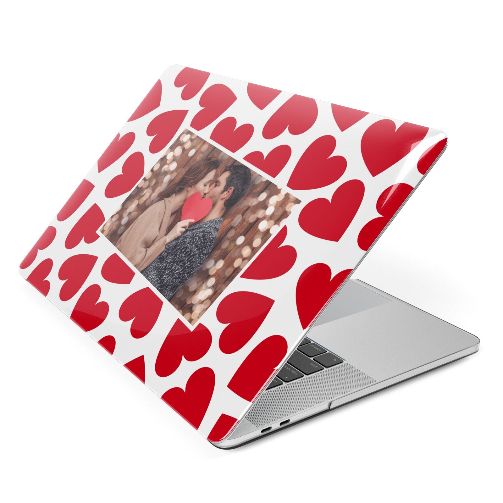 Valentines Day Heart Photo Personalised Apple MacBook Case Side View