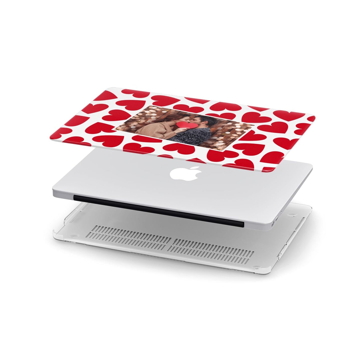 Valentines Day Heart Photo Personalised Apple MacBook Case in Detail