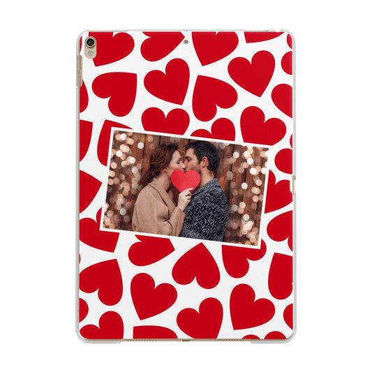 Valentines Day Heart Photo Personalised Apple iPad Gold Case