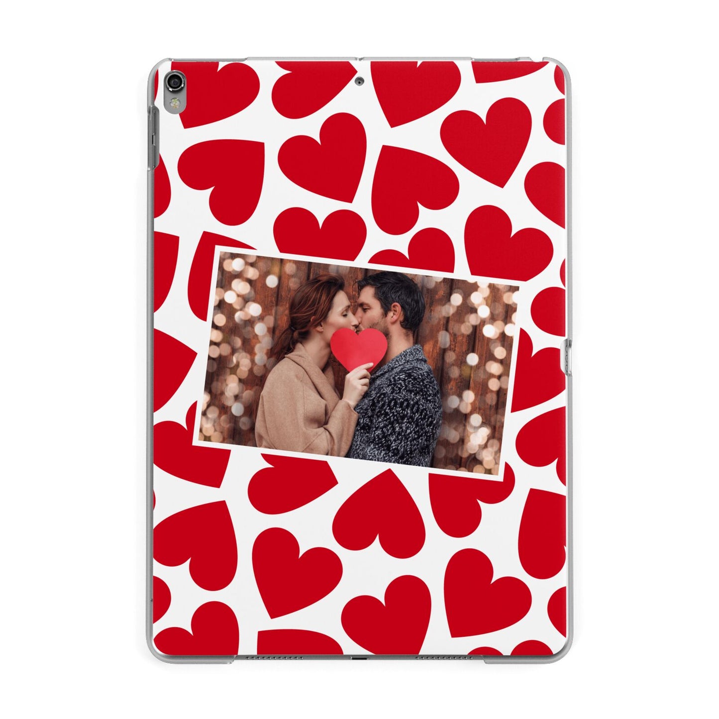 Valentines Day Heart Photo Personalised Apple iPad Grey Case